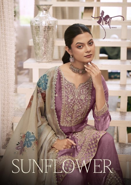 Sunflower By Radha Trendz Fendy Silk Embroidery Readymade Suits